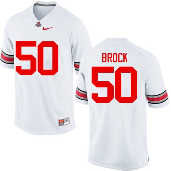 Ohio State Buckeyes #50 Nathan Brock Men Stitched Jersey White OSU35523